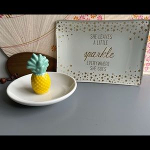 EUC Trinket Tray + Jewelry Holder-Set of 2